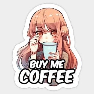 Cute coffee girl Sticker